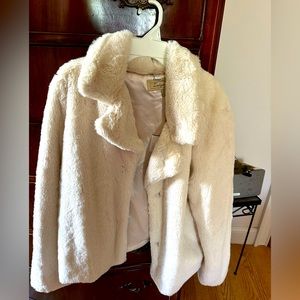 New with tags, soft and fluffy cream jacket
